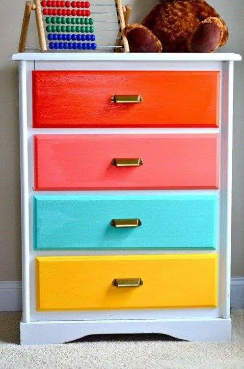 chest of drawers makeover ideas colourful