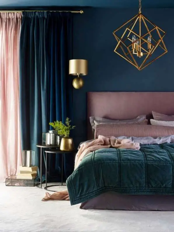 Blue and Blush Bedroom
