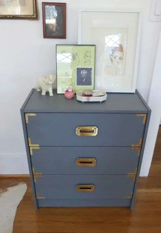 chest of drawers makeover ideas blue and gold