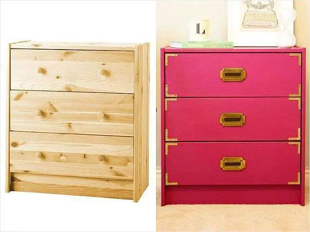 chest of drawers makeover ideas pink and gold