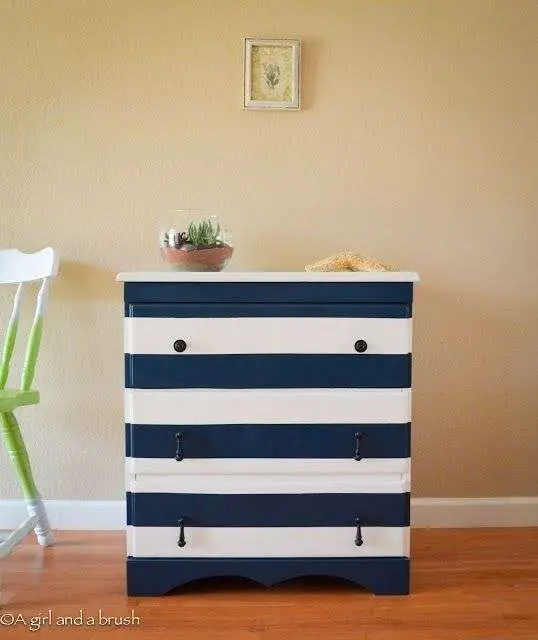chest of drawers makeover ideas stripe