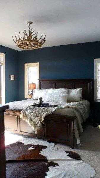 Blue and Brown Bedroom 
