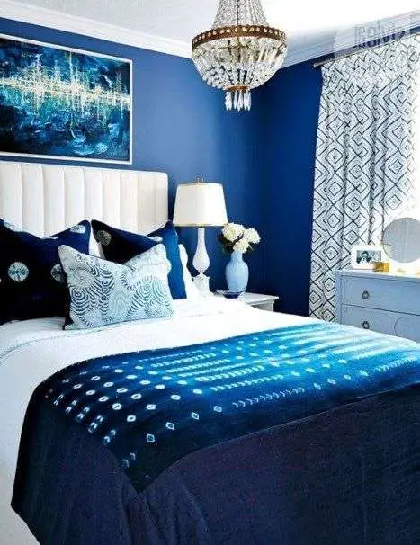 Modern Royal Blue Bedroom
