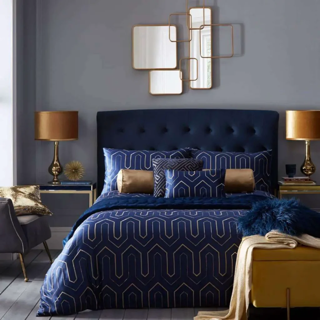 Blue and Gold Bedroom Ideas
