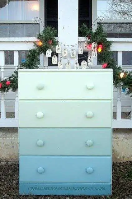 chest of drawers makeover ideas blue ombre