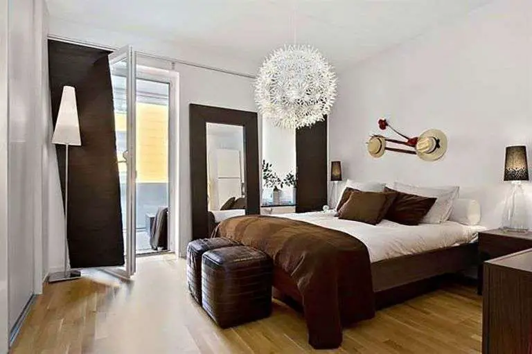 White and Brown Bedroom