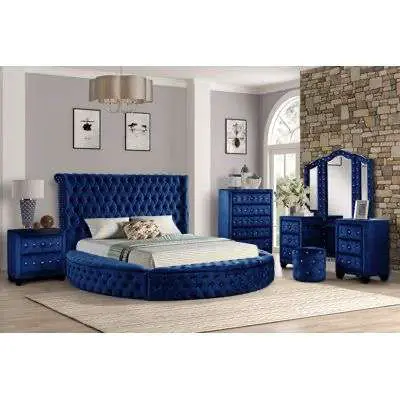 Blue King-sized bedroom furniture idea
