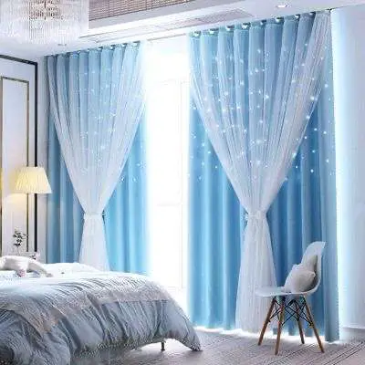 Light blue curtain for bedroom