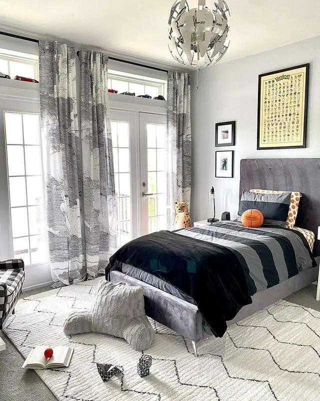 black and white bedroom curtains