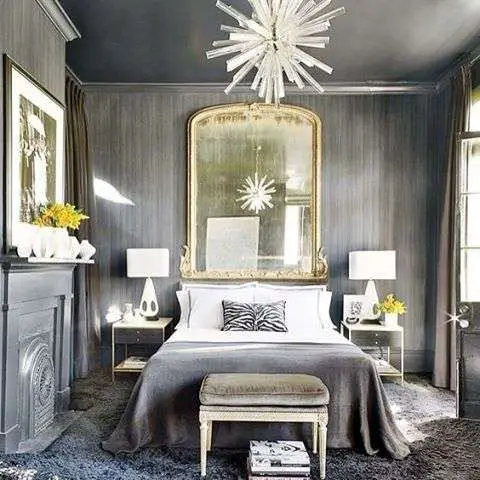 silver bedroom ideas with a mirror