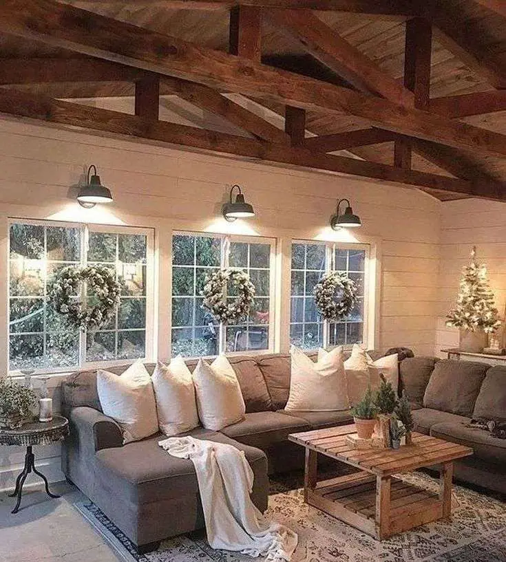 Grey modern farmhouse living room