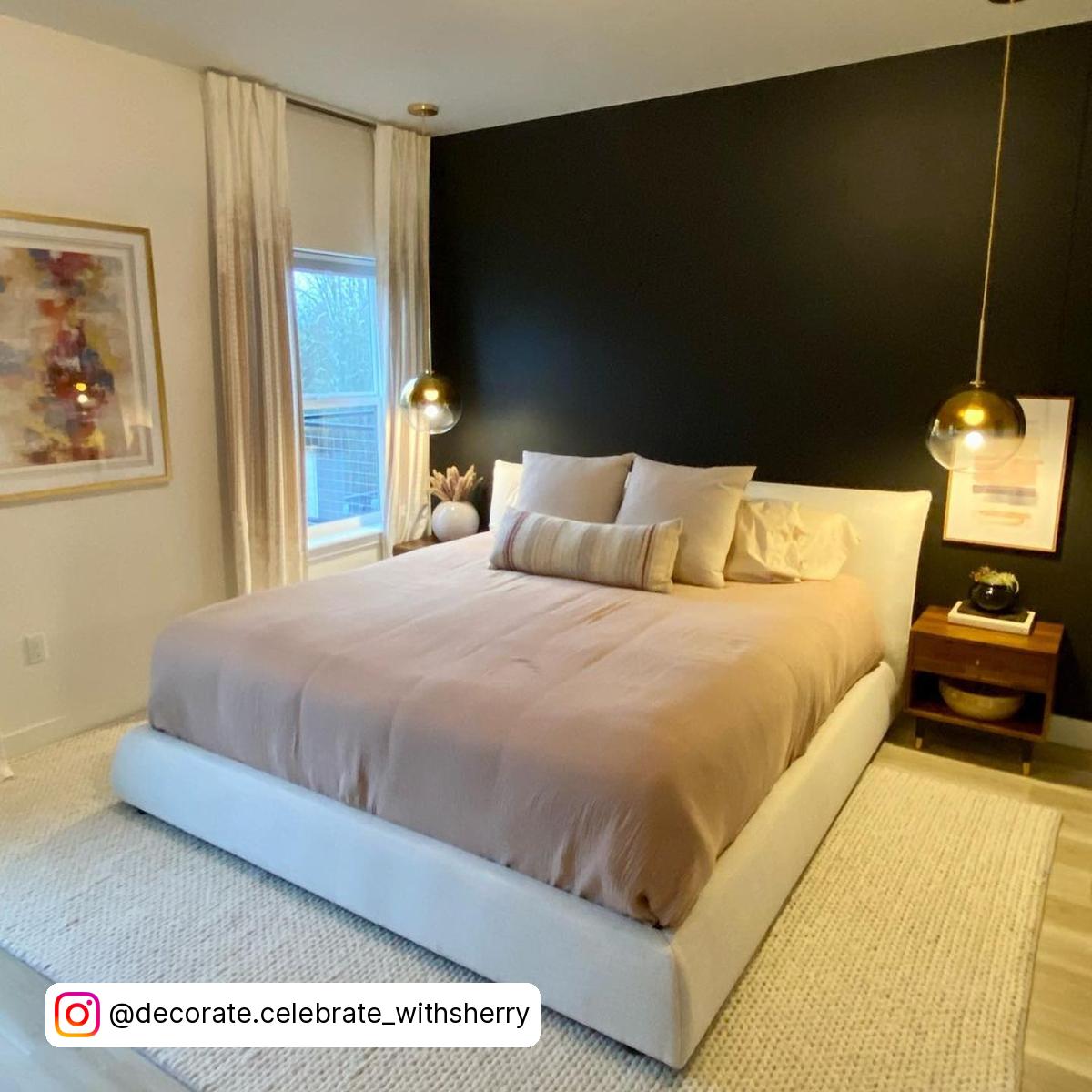 Black And White Accent Wall Bedroom