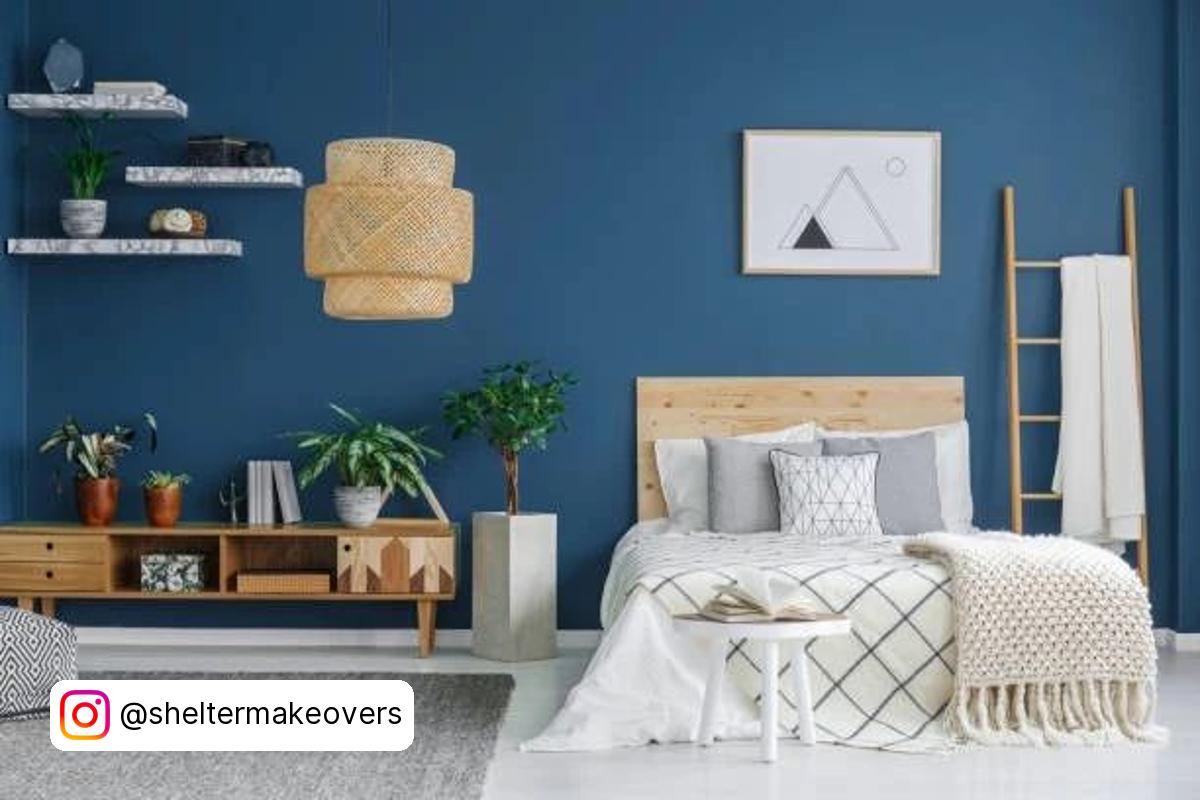 Blue Accent Wall Master Bedroom