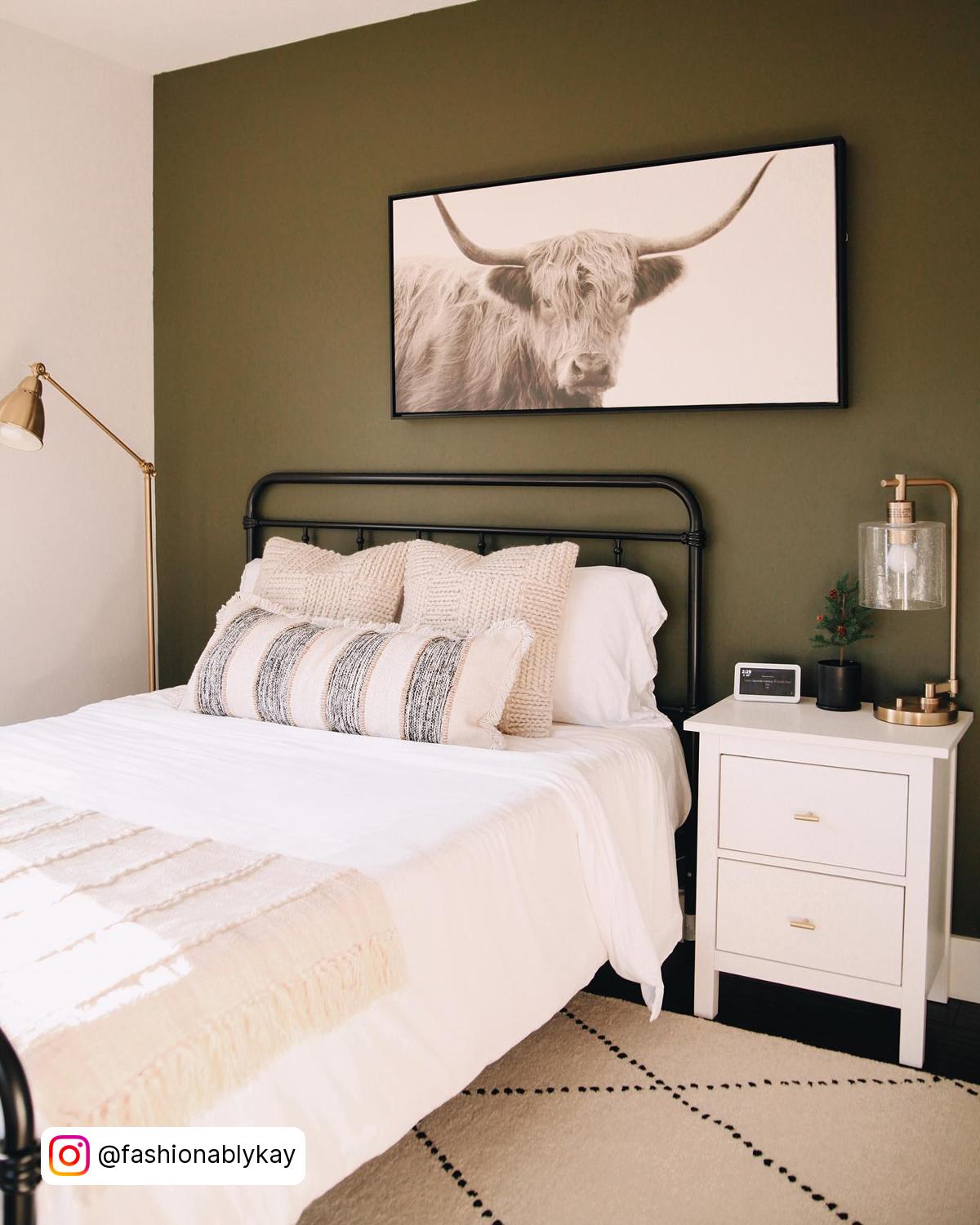 Green Accent Wall In Bedroom