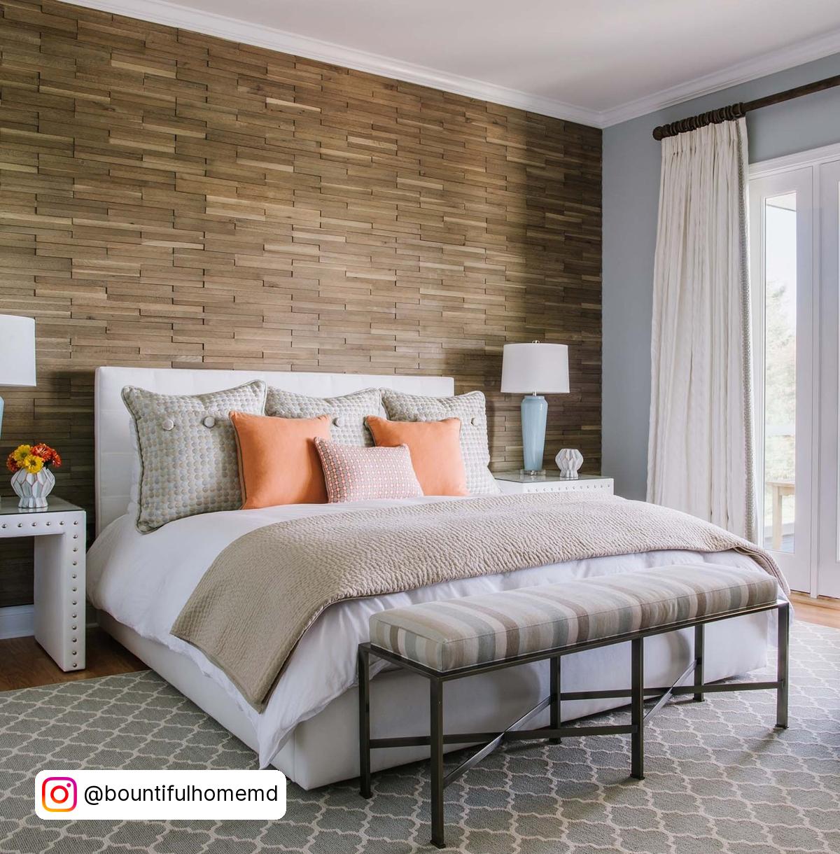 Grey Wood Accent Wall Bedroom