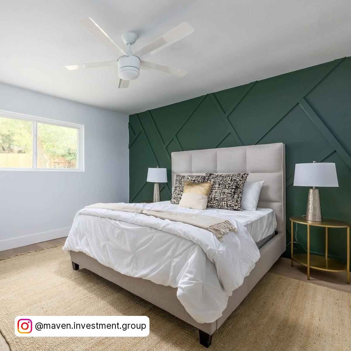 Lime Green Accent Wall Bedroom