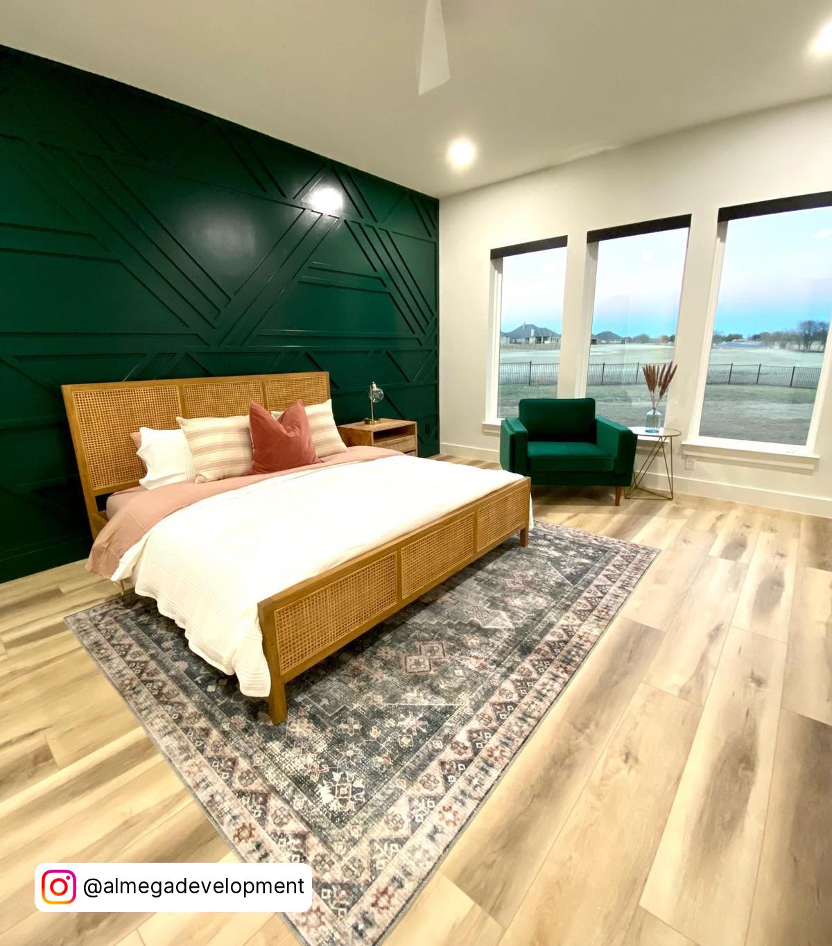 Master Bedroom Green Accent Wall
