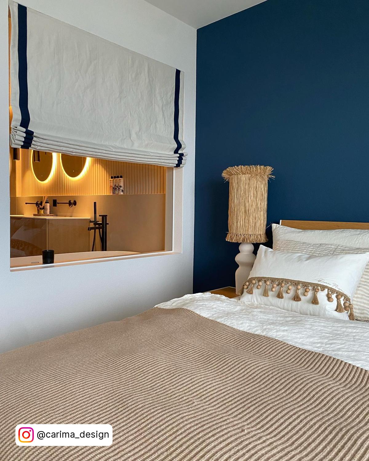 Navy Blue Accent Wall Bedroom